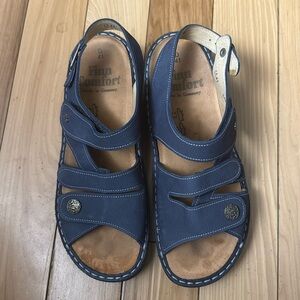 Finn Comfort Shoes Womens EU 41 Blue Gray Gomera Leather Sandals